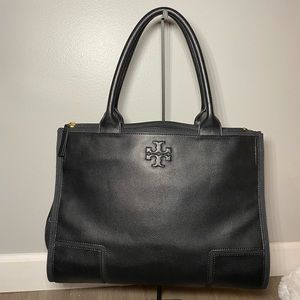 Tory Burch Black Leather Ella Tote Bag. Great work bag!
